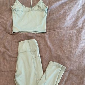 Victoria secret sea foam 2pc workout set - tank and leggings